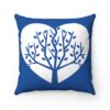 Breathe in Nature Square Pillow (royal blue on white) - Image 3