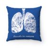 Breathe in Nature Square Pillow (royal blue on white) - Image 7
