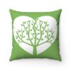 Go Outside Your Mind: Tree Square Pillow (green on white) - Image 12